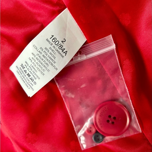 Kate Spade Carlyle Faux Fur Collar Wool Blend Coat - Picture 6 of 6